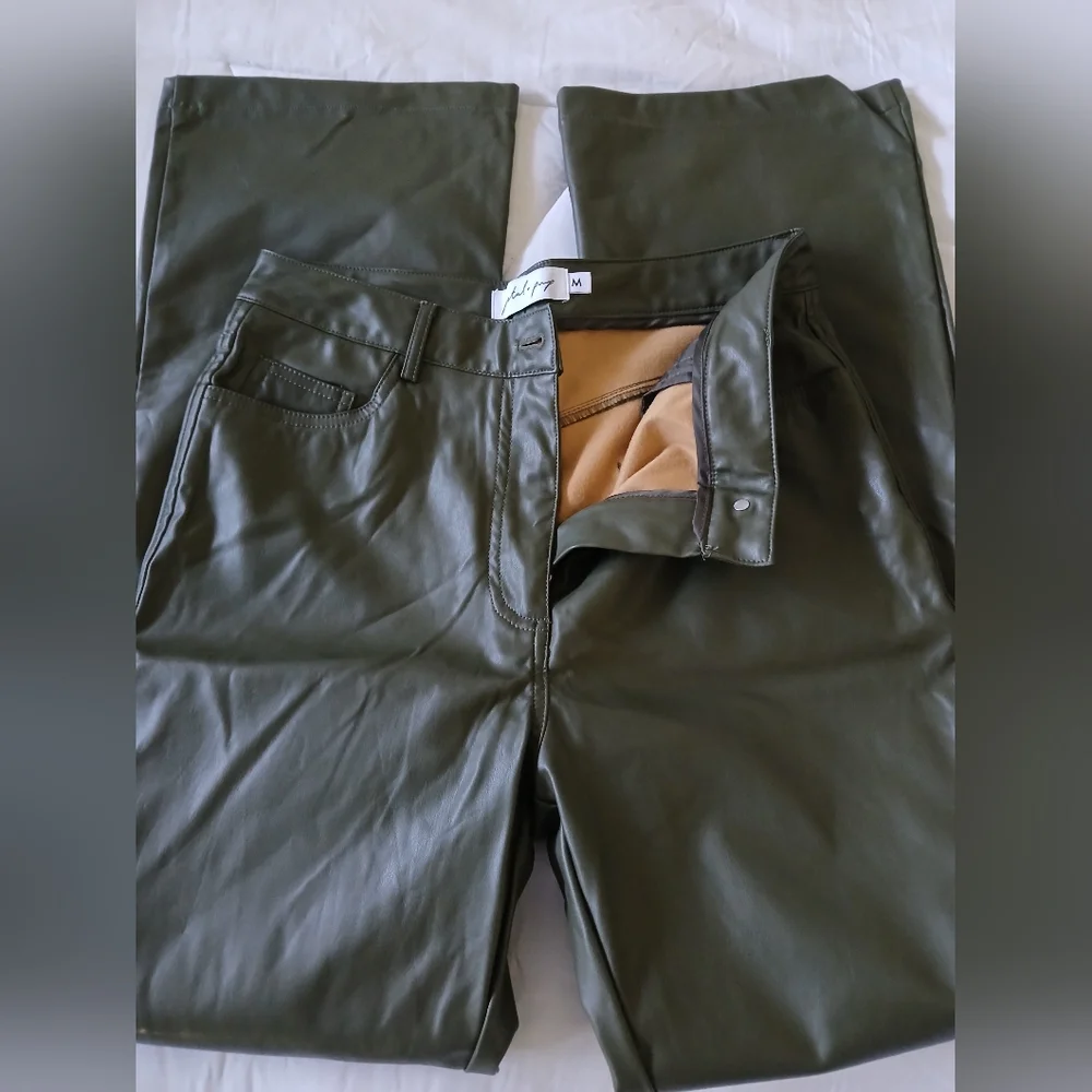 Petal & Pup Ashley Faux Leather Pants - Olive (NWOT) - Picture 9 of 9